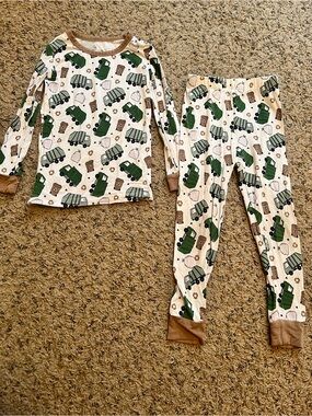 Caden Lane Two Piece Garbage / Recycling Truck Pajama Prints